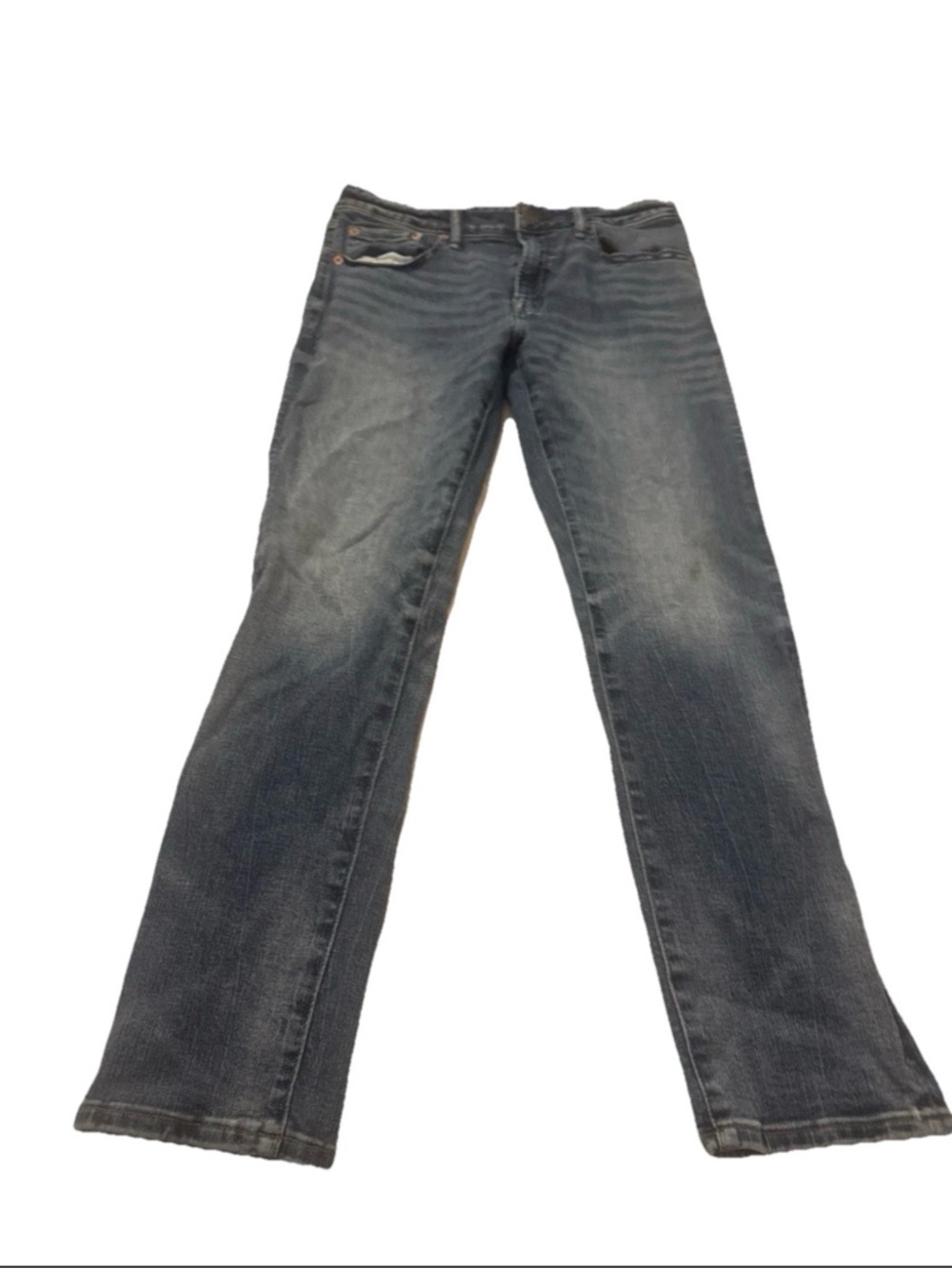 American Eagle Airflex+ Slim Straight Blue Denim Jeans Button Zip Up Size 32x30